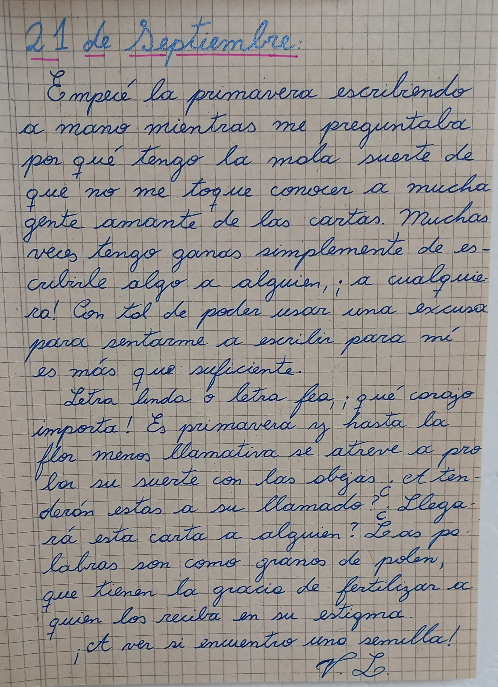 21 de Septiembre del 2026, handwritten page 1